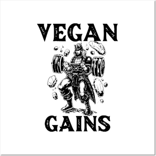 Motivation Gym Vegan Gains Posters and Art